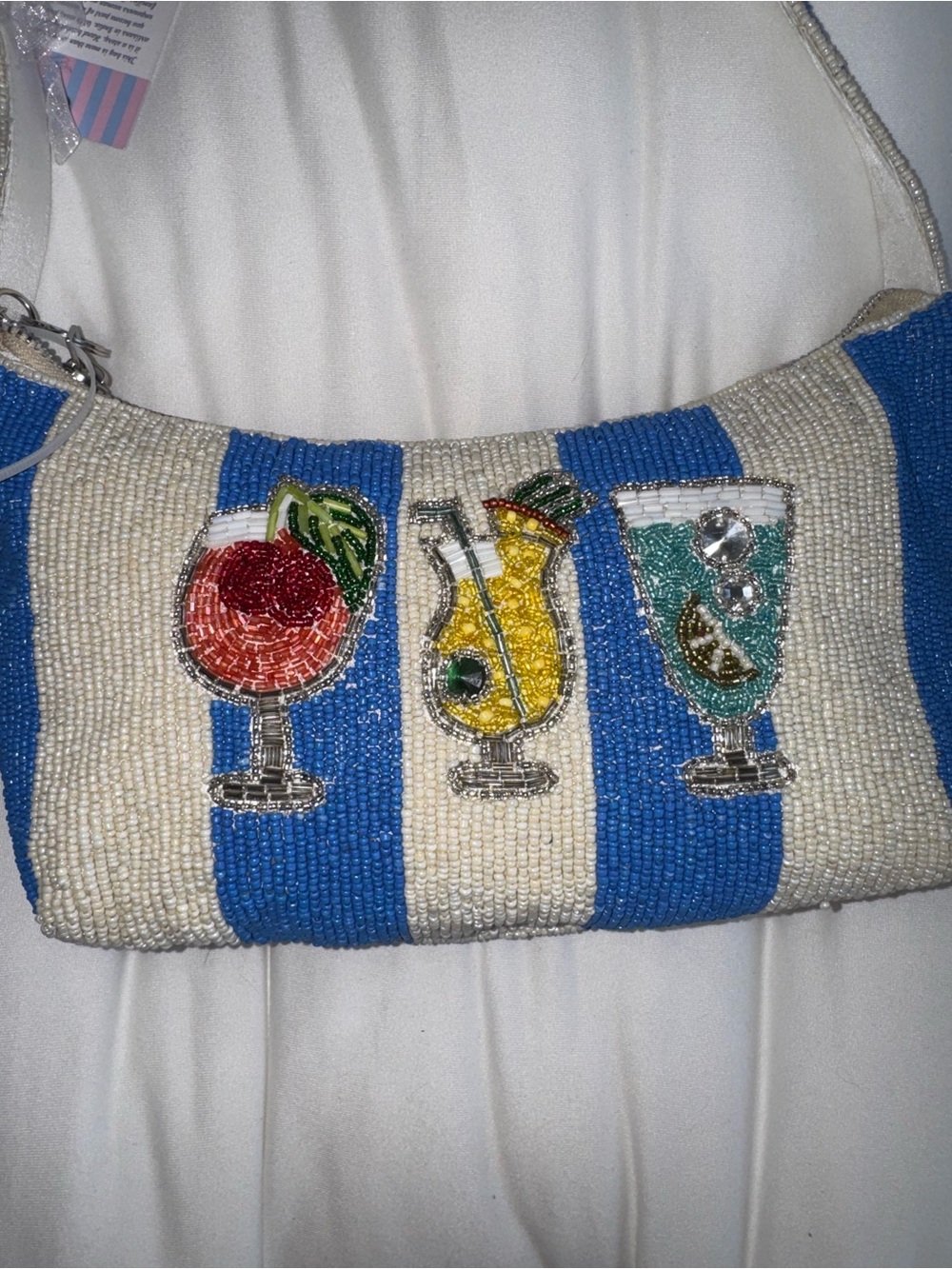 Cocktails Beaded Shoulder Bag Handmade in India New with Tags - Picture 14 of 16